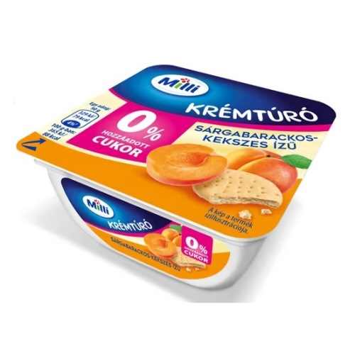 Krémtúró sárgabarackos-kekszes íző cukormentes 90g