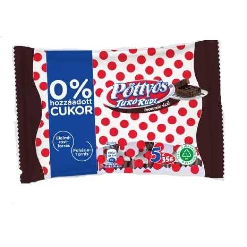 Pöttyös Túró Rudi BROWNIE 5x35g 0% hozzáadott cukorral