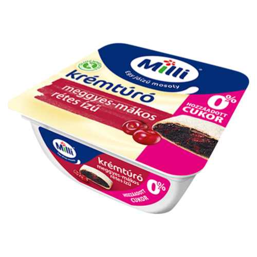 Krémtúró 0% cuk meggy-mákos rétes 90g
