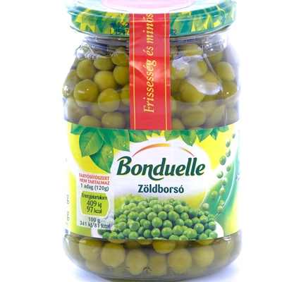 Zöldborsó üveges 530/375g