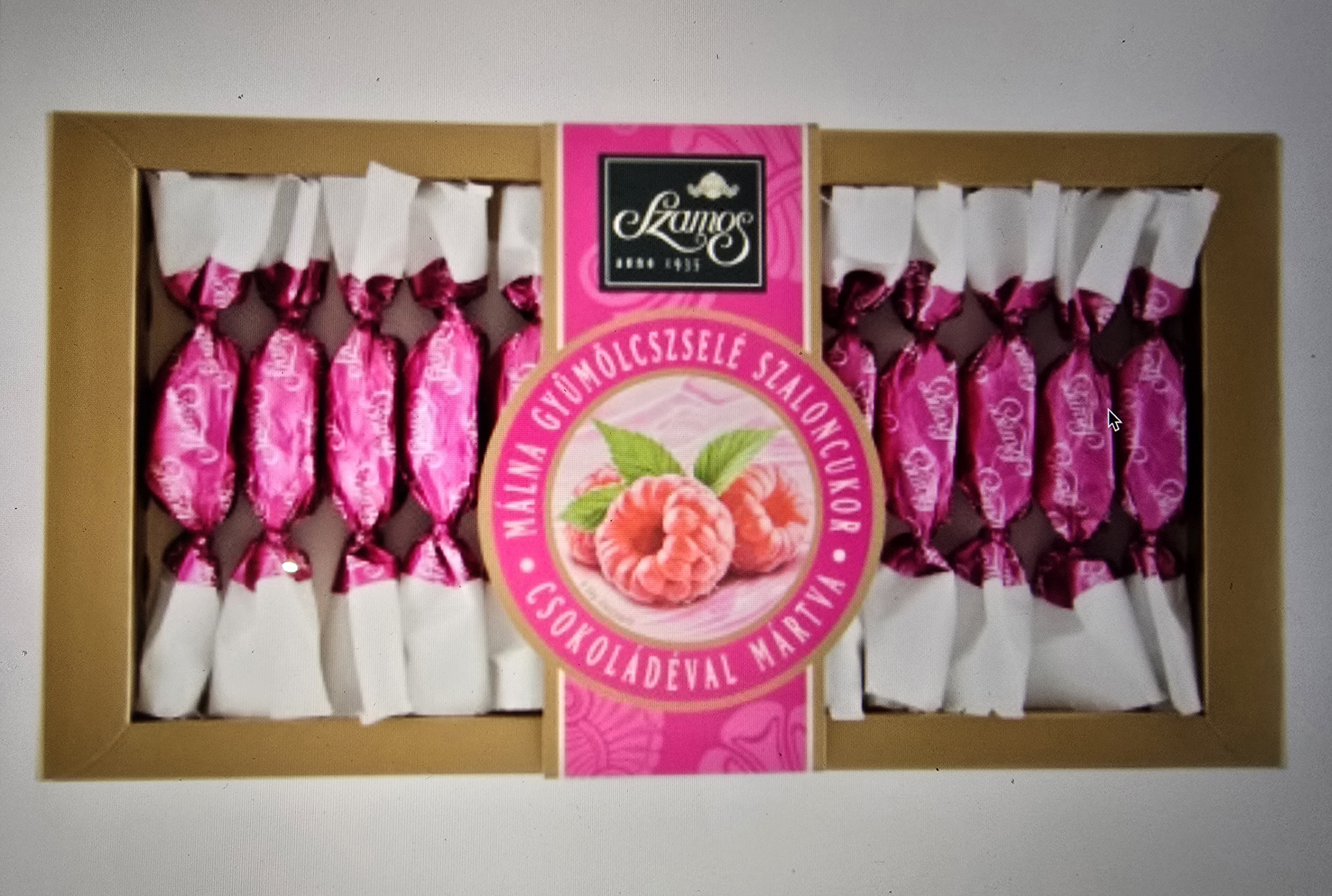 Szaloncukor különleges minőségű málnazselé 180g